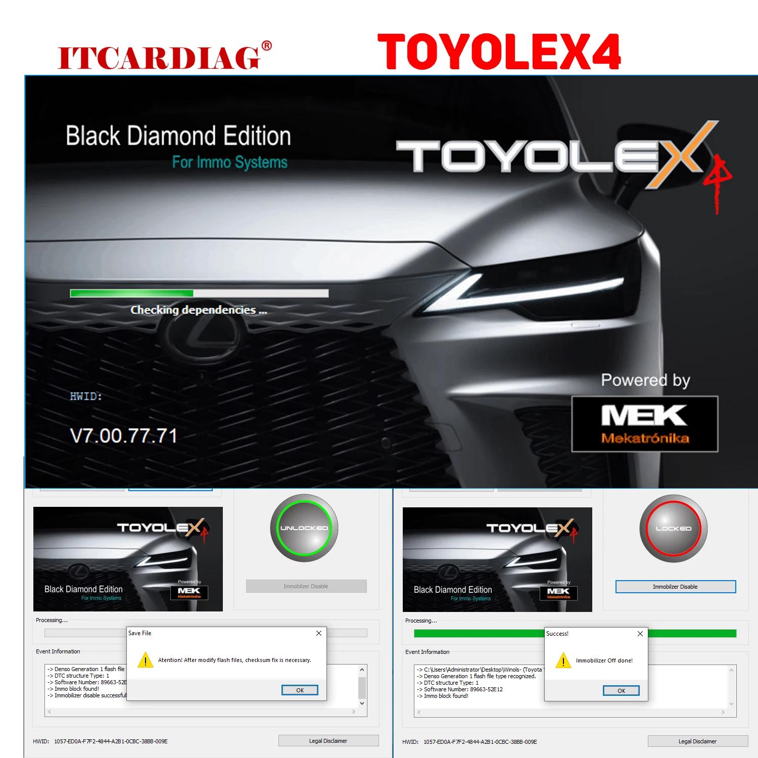 2024 Toyolex Toyolex 4 BDE IMMO OFF Ʈ, Toyota Lexus  Hino N04 ECU ,  1, 2, 3 